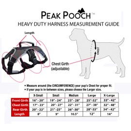 Peak Pooch - No-Pull Dog Harness - Padded, Mesh Fabric Dog Vest with Reflective Trim, Lifting Handles and Buckle Straps - Orange Dog Harness - XL