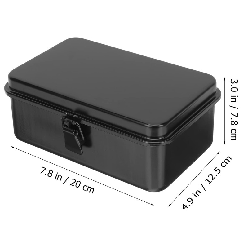 DOITOOL Black Metal Tool Box Multifunction Iron Portable Tool Box