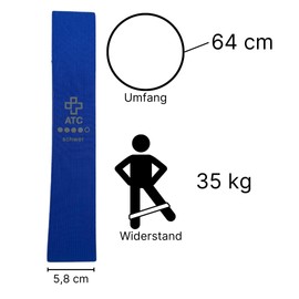 ATC Handels GmbH Fitness Bands Loop Textile 32 x 5.8 cm in Various 5 Thicknesses - 1 or 5 Pieces - for Strength Sports, Yoga, Gymnastics - Resistance Bands, Sports Band, Gymnastics Band (5, Heavy)