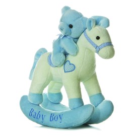 ebba™ Melodious Musicals! Baby Boy Rocking Horse™ Baby Stuffed Animal - Musical Entertainment - Engaging Play - Blue 12 Inches