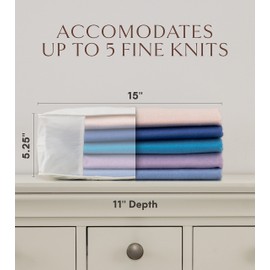 Luxury Cotton Sweater Storage Bag | Fits 5 Fine Knit Sweaters | 15 Inch | Certified Organic Cotton Cashmere Garment Bag | Breathable | Organizer for Sweaters and Linen | Certified Carbon Neutral