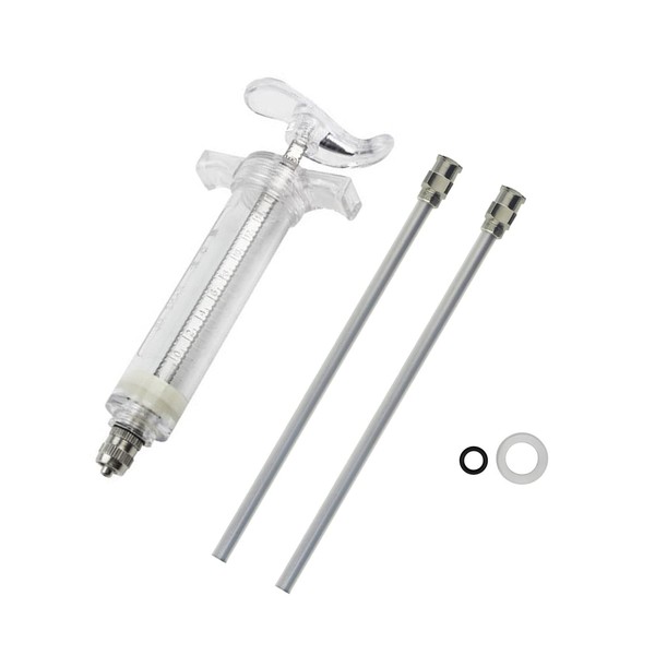 Reusable Industrial Plastic Syringe with 2x 4.8inch/12cm 10Ga Blunt Tip
