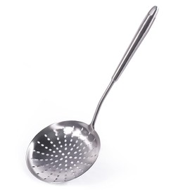 Newness Strainer Skimmer, 304 Stainless Steel Slotted Spoon Fry Ladle Skimmer Cooking Spoon, Large Skimmer Slotted Colander Spoon Ladle for Kitchen Frying Food Pasta Spaghetti Noodles Chips, Veg