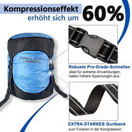 Frelaxy Compression Sack, 60% More Storage Space! 11L/18L/30L/43L/49L Waterproof & Ultralight Storage Bag for Sleeping Bag - Space Saving Equipment for Camping, Hiking, Travel (Blue, XL)