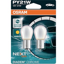 OSRAM DIADEM CHROME PY21W halogen, signallamp, turn signal light, 7507DC-02B, 12V, double blister 2 pieces