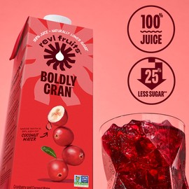 Revl Fruits™ 100% Juice, Boldly Cran™ Cranberry Juice, No Added Sugar, 32 fl oz. Carton (Pack of 6)