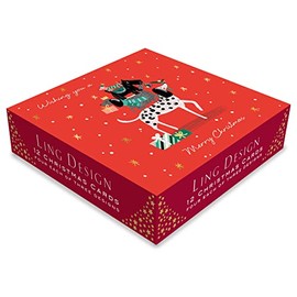 Ling Design Box of 12 Assorted Dog Lovers Woofy Square Christmas Cards Xmas Card Boxes XBR808