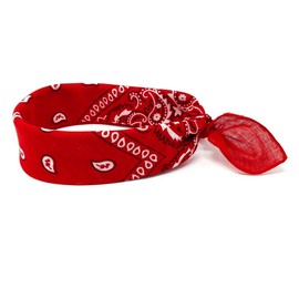 ARG Cotton Paisley Bandana Head Scarf Headbands Face Covering Headwear For Motorcycling Mens Womens Unisex (Red)
