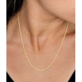 Adabele 1pc Real 1/20 14K Gold Filled 2mm Paperclip Cable Link Chain Necklace 18 Inch Long Permanent Women Neck Jewelry KC16-18