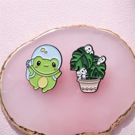 Mushroom Planet Plant Frog Enamel Pin Set Funny Guitar Player Mushroom Enamel Brooch Cute Animal Badges Pin Cartoon Lapel Pin