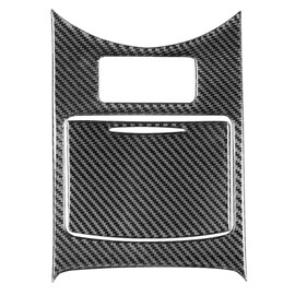 NVCNX Real Carbon Fiber Compatible with Infiniti G35 G37 X 2007 2008 2009 2010 Sedan Coupe Convertible Car Accessories Interior Trim Center Console Cup Holder Cover Sticker Black