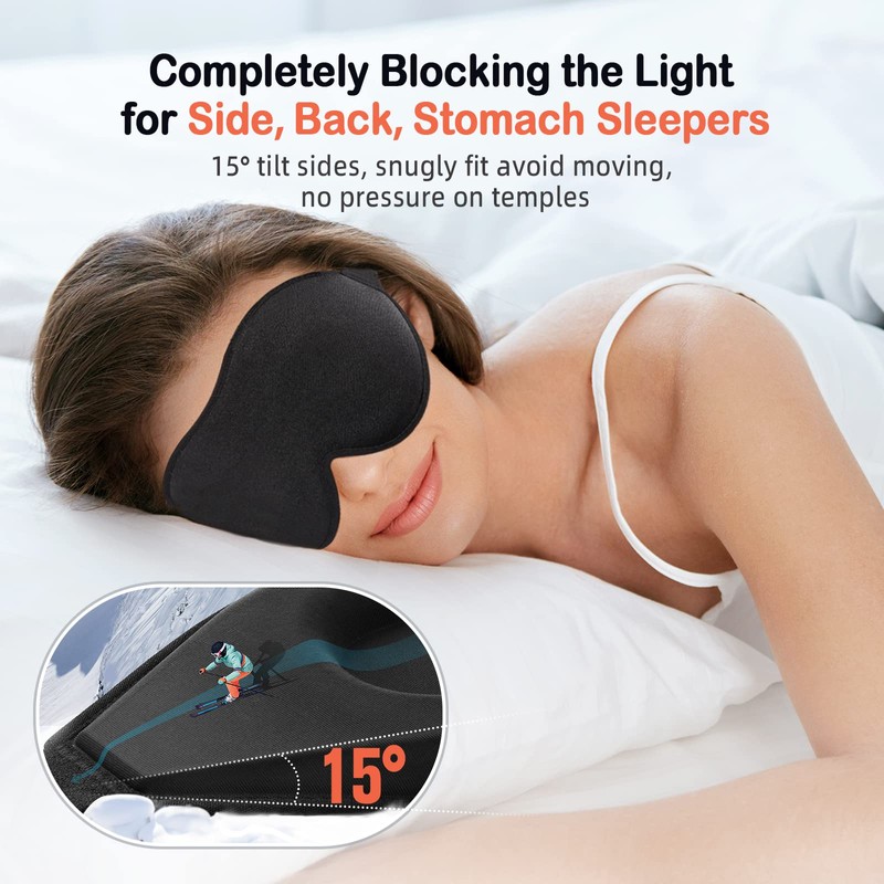 LitBear Sleep Mask for Side Sleeper Women Men, Eye Mask