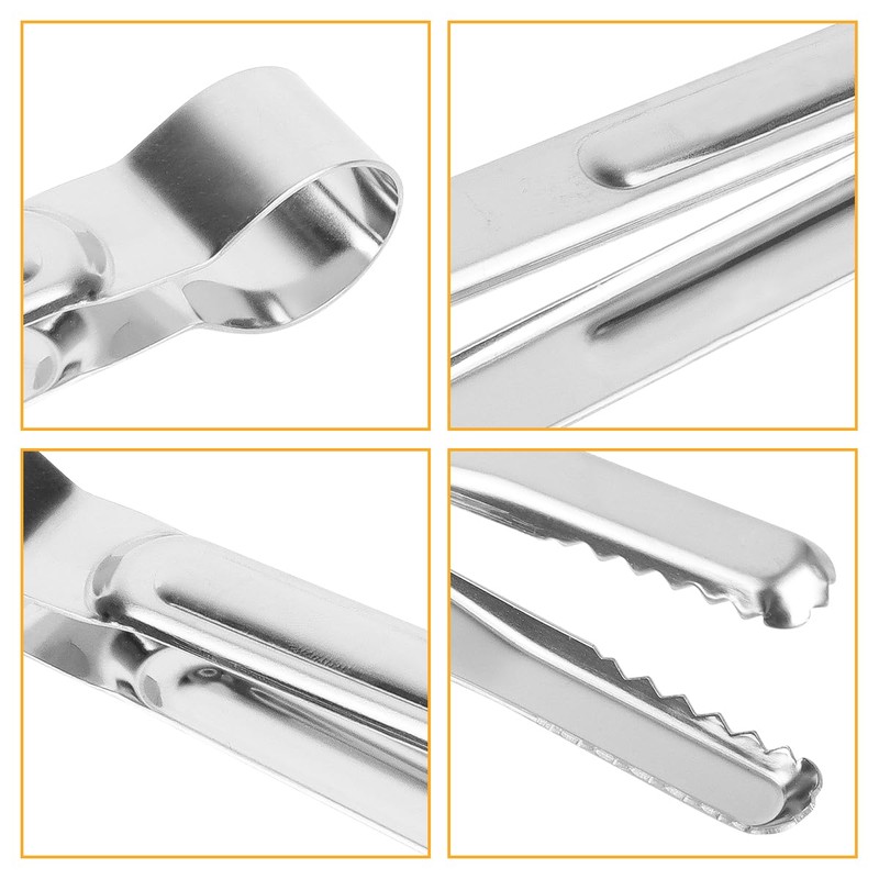 Set of 2 Stainless Steel BBQ Sausages Reversible Tongs for