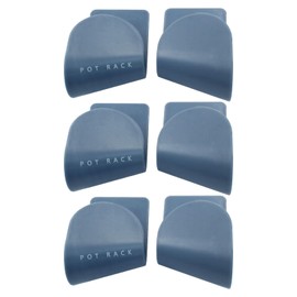 Kemcatui 6 Pairs Adjustable Pot Lid Organizer, Blue Wall Mount Pot Lid Holder Pan Lid Hanger Inside Cabinet Door for Kitchen