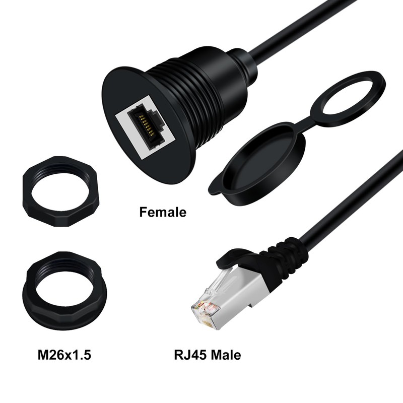 HuaLiSiJi CAT6 RJ45 Flush Mount Male to Female LAN Ethernet