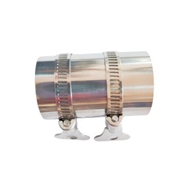D32, D38mm H60mm Parking Heater Butt Extension Joints Stainless steel chimney smoke exhaust pipe fittings with adjustable clamps (D:1.26in./32mm-1Pc)
