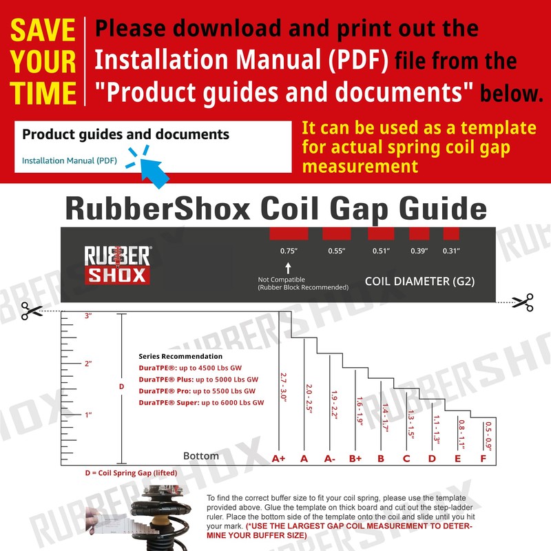 U.S. RubberShox DuraTPE Series Front-Rear Car Coil Spring Buffer Cushion/Automotive