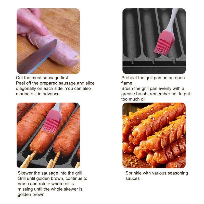 8 Grids Sausage Grilling Pan Prevent Stick Thickened Aluminum Plate