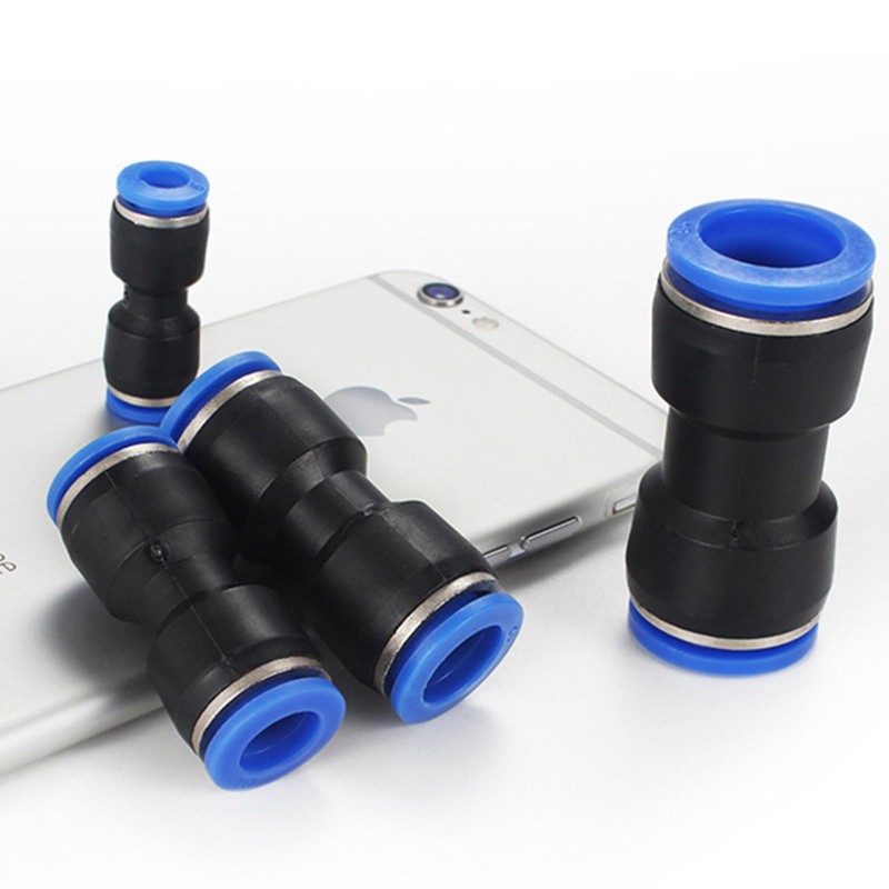 10Pcs 6mm Dia 2 Way Straight Tube Hose Pneumatic Air