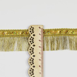 10 Yards 3.5cm/1.38inch Wide,Golden Sewing Fringe Trim,Fringe Tassel for Skirt Wedding Dress Lamp Shade Decoration(Golden)