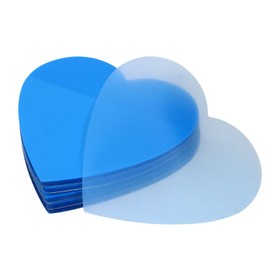 ONLYKXY 5Pack Transparent Sticky Notes 250 Sheets Cute Heart-Shaped Self-Stick Book Tabs Waterproof PET Markers Sticky Notes Pad,3 inch (Blue)