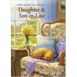 Daughter & Son-In-Law Easter Card - Time for a Nap - A5 Size with Envelope