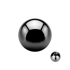 Treuheld® Ball for Piercings in Black Steel | 15 Sizes [08.] - 1.2 x 4 mm