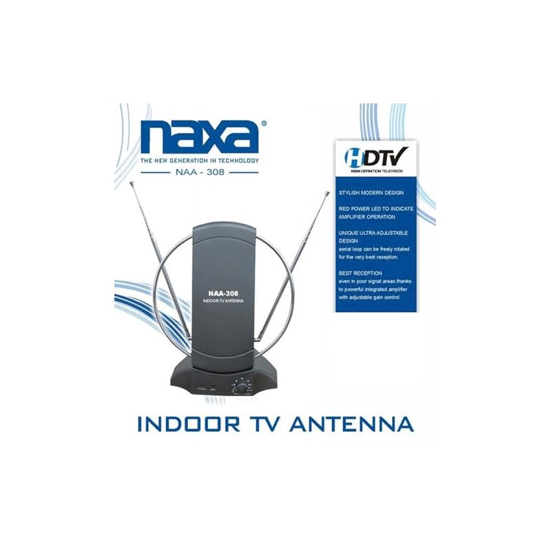Naxa Electronics NAA-308 High Powered Amplified Antenna Suitable for HDTV