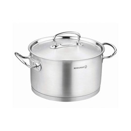 Korkmaz Proline 6.5 Quart Stainless Steel Stockpot with High Profile Lid and Handles, Silver a1162