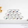 February Birthstone Stackable Rings for Women Girls Sterling Silver Stacking