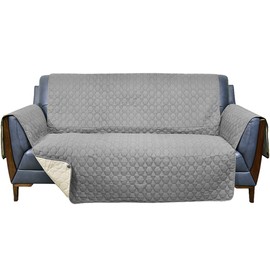 RBSC Home 54 Inch Loveseat Cover - 100% Waterproof Anti-Slip Couch Covers for Leather Oversized Loveseat Dogs Cats Washable Protector(54" Gray)