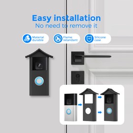 Baaletc Soft-Touch Silicone Cover for Ring Doorbell 2024 (3rd Gen) - Military-Grade Shock Absorption & All-Weather Shield Anti-Slip Grip, UV Proof