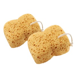 Healvian 2pcs Natural Honeycomb Sponge Exfoliating Body Scrubber for Shower and Bath Gentle Skin Cleansing Relaxation Multipurpose Use for Men and Women