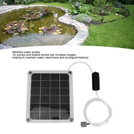 Solar Air Pump Bubbler for Fish Pond, 20W Aerator With Bubble Stones - Noiseless Aquarium Air Pump, Efficient Energy Saving Pond Bubbler