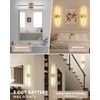 VOLISUN Battery Operated Wall Sconce Set of Two, Gold Rechargeable