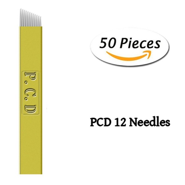Xiaoyu Micro Blading Needles Disposable Stainless Steel Micro Blading Blade Eyebrow Permanent Make Up Pack Of 50pcs