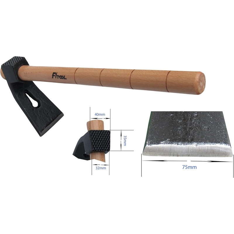 Forged Woodworking Hammer, Woodcarving Straight Adze, Axe with Claw Hammer,