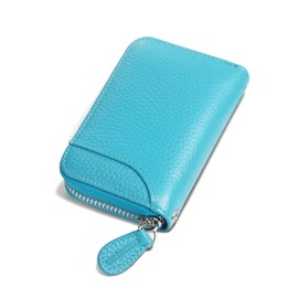 GADIEMKENSD Improved Wallet RFID Skimming Prevention Leather Case for Men and Women, blue (sky blue)
