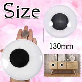 TOAOB 4pcs Giant Googly Eyes 5 Inch Plastic Wiggle Eyes with Self Adhesive White Googly Eyes for DIY Crafts Decoration
