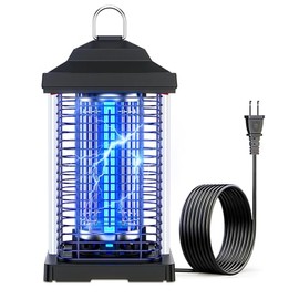 Bug Zapper Outdoor, Dual Wavelength UV 50000H Lifespan & Dual LED Lamps, 1/2 Acre Coverage, 5 Zaps/Sec, 4200V Electric Mosquito Zapper, IPX4 Waterproof Fly Trap for Indoor Patio Backyard