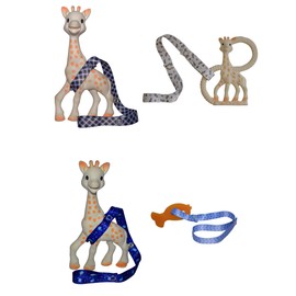 Toy Straps for Baby Strollers High Chair Leash for Teether Pacifier Sippy Cup 4pc (Black/Blue)