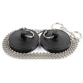 Lines One Rubber Tub Stopper with Chain 1-1/2 inches Pack of 2 Plugs