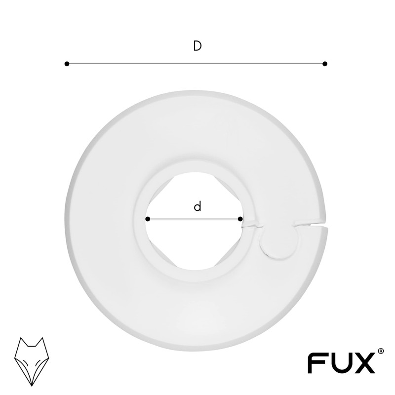 FUX Pack of 2 Single Heating Pipe Rosette 8 mm