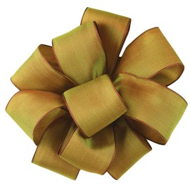 Offray Wired Edge Gelato Craft Ribbon, 1-1/2-Inch Wide by 25-Yard Spool, Holiday Gold