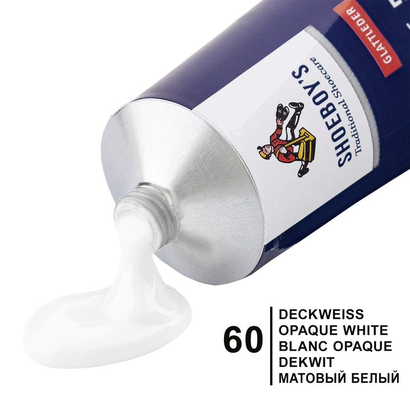 Shoeboy's Leather Cream - Schuhcreme mit Schwammaufträger für Glattleder, deckweiß,