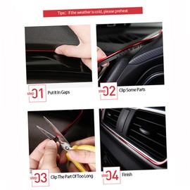 Mikinona Decoration Moulding Trim Strip Car Decor Red