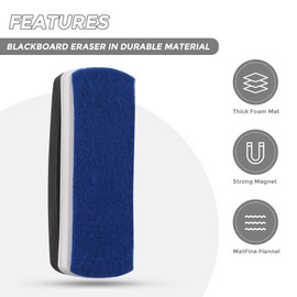 Ddaowanx Whiteboard Eraser, Magnetic Dry Erase Eraser, Glass Board Eraser,School and Office Supplies (4 Pack/Black)