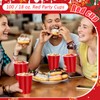 Dualshine 100 Pack Red Plastic Cups 18 oz, Disposable Heavy