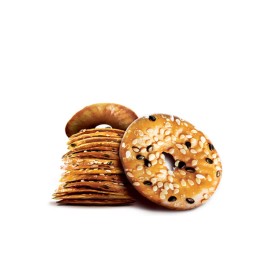 Zone Distribution Inc Elephant Baked Squeezed  Flat Pretzels, Black & White Sesame 10.58 Ounce Bag