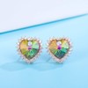 CHLOEOS Women's Heart Earrings, Popular, Dainty Austrian Crystal, Stud Earrings,
